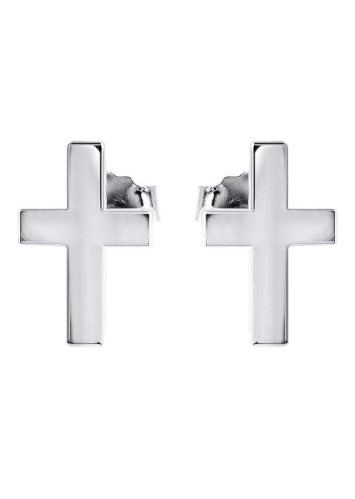 Silver Cross Stud Earrings | Appx. 0.9 Grams