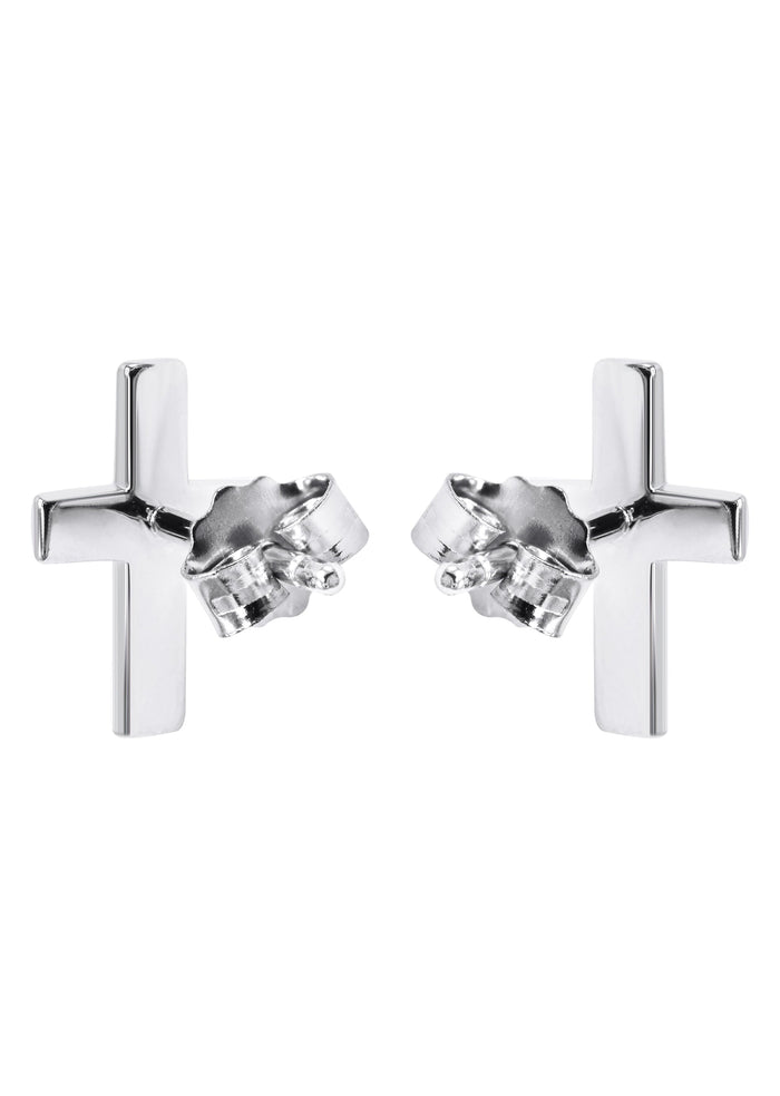 Silver Cross Stud Earrings | Appx. 0.9 Grams