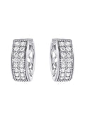 Silver CZ Hoop Earrings | Appx. 2.6 Grams