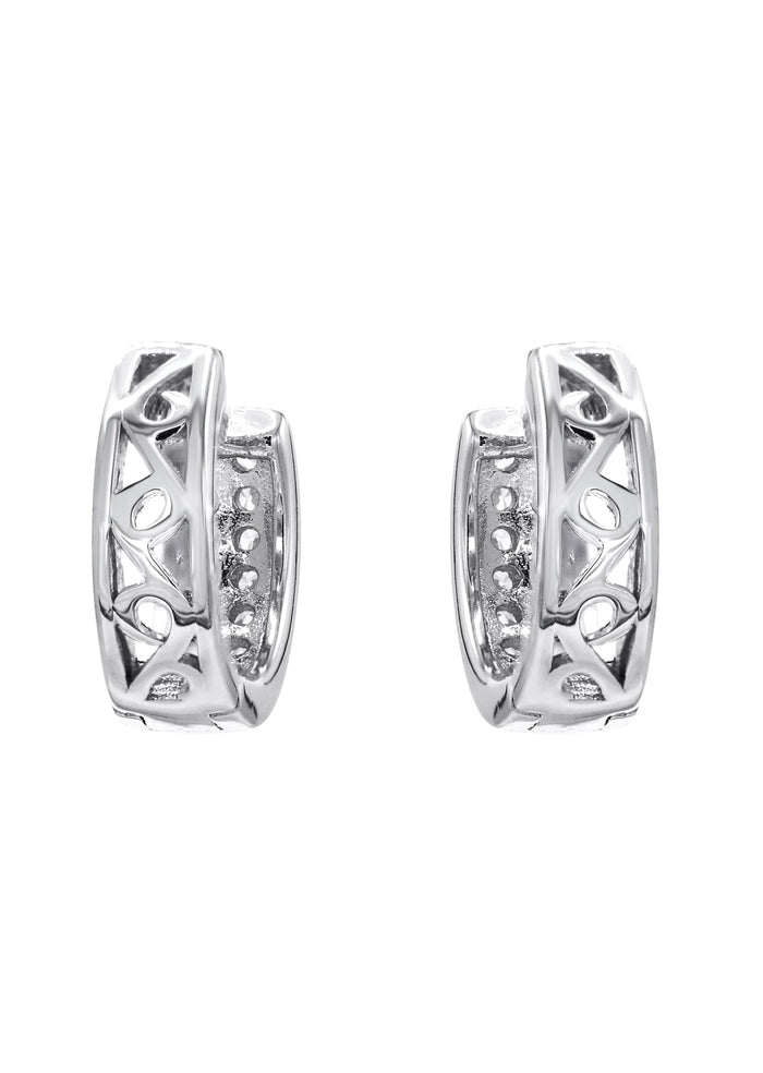 Silver CZ Hoop Earrings | Appx. 2.6 Grams