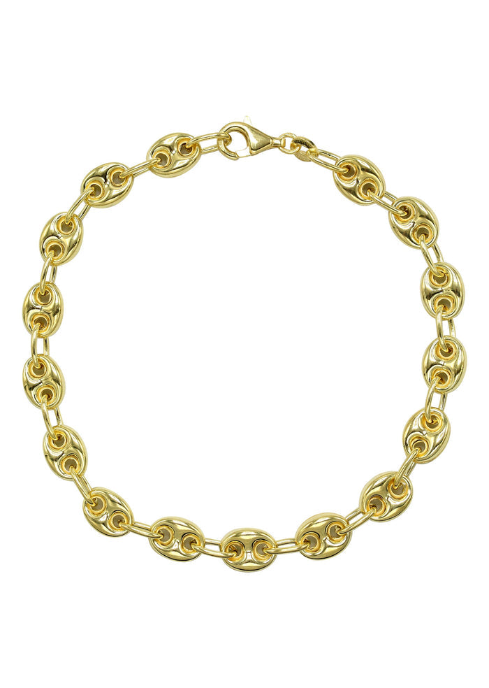 Silver Gold Puff Bracelet
