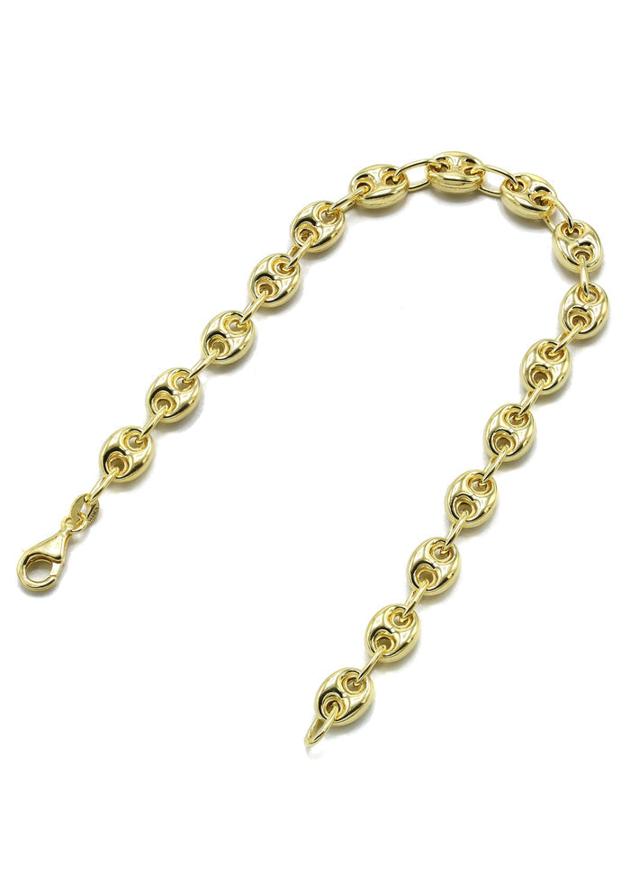 Silver Gold Puff Bracelet