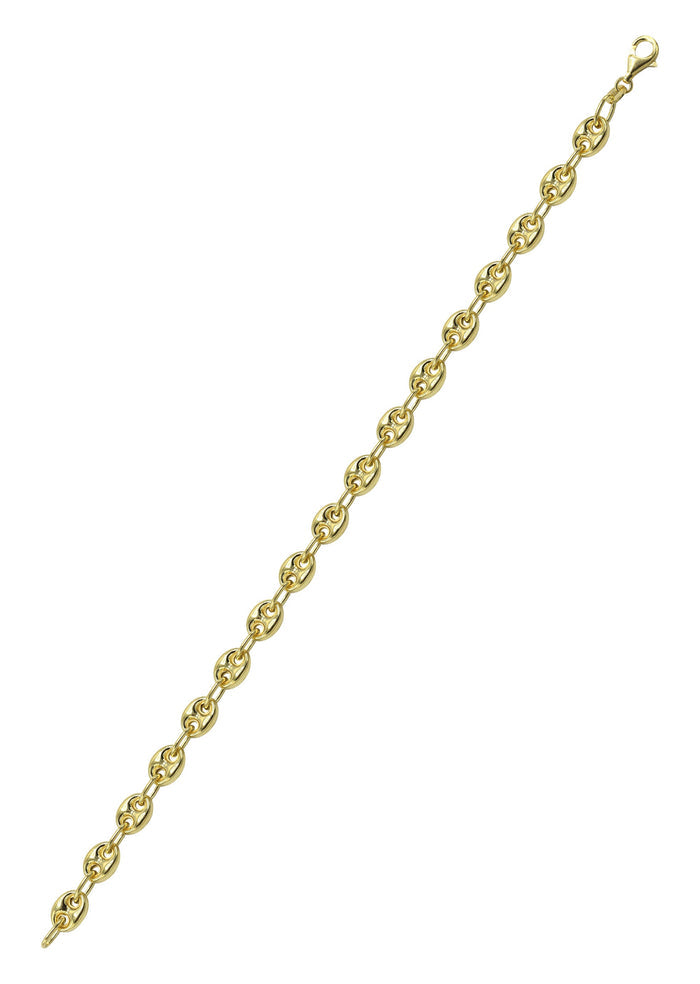 Silver Gold Puff Bracelet