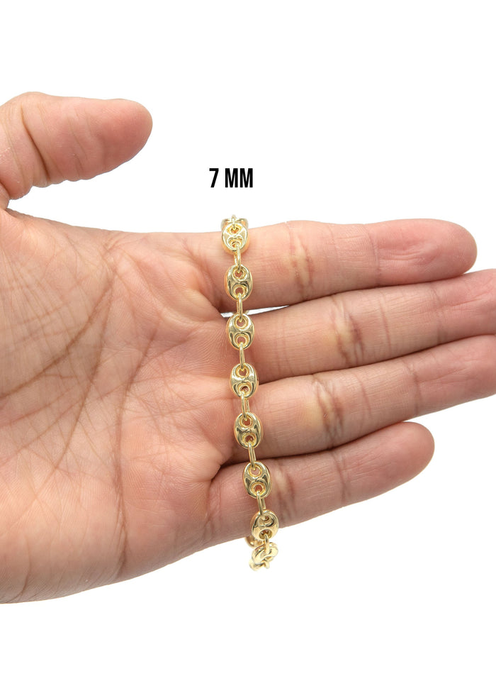 Silver Gold Puff Bracelet