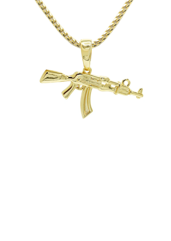 Silver Necklace - Gold Gun Necklace | 11 Grams