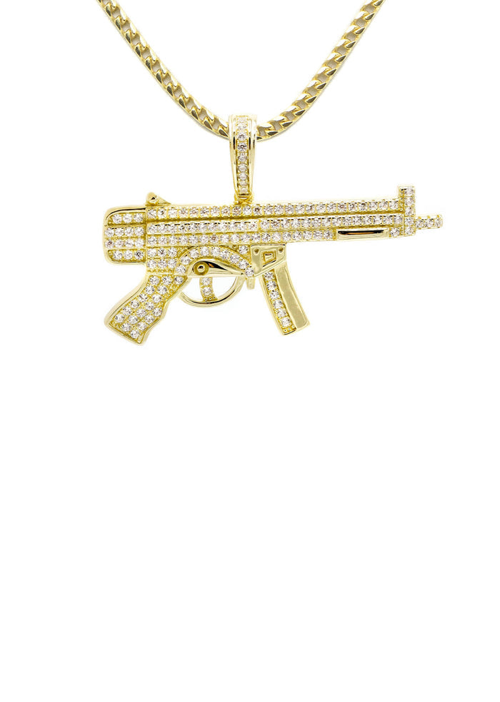 Silver Necklace - Gold Gun Necklace | 15 Grams