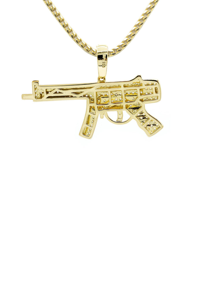 Silver Necklace - Gold Gun Necklace | 15 Grams