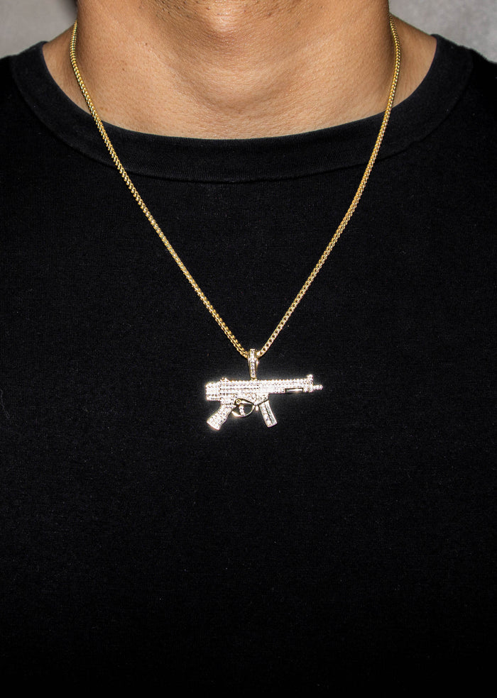 Silver Necklace - Gold Gun Necklace | 15 Grams