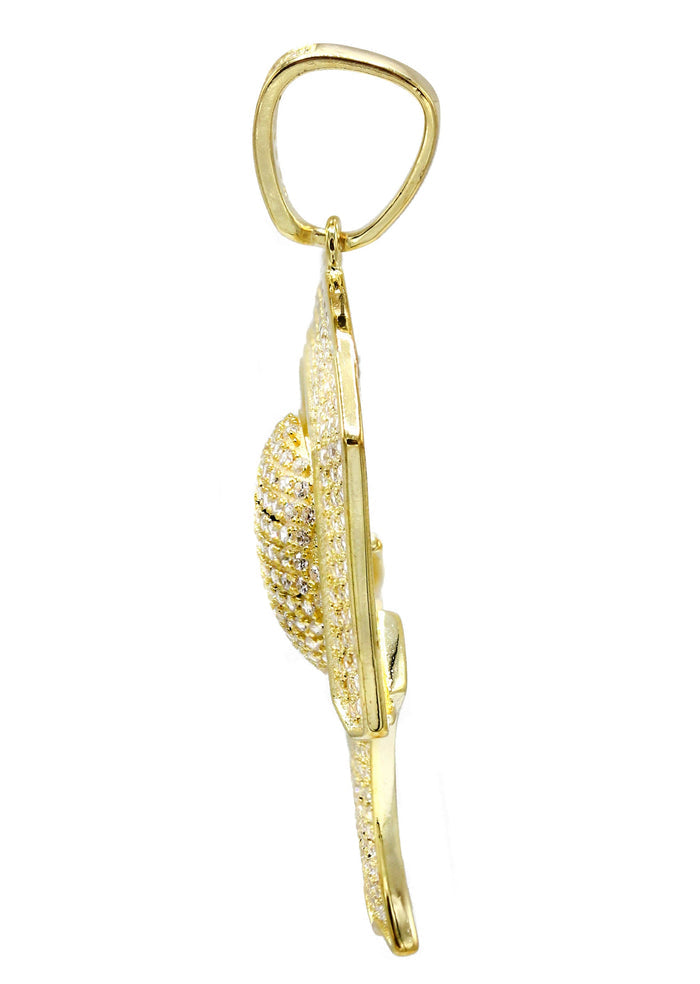Silver Pendant - Gold Basketball Hoop Pendant | Appx 8.2 Grams