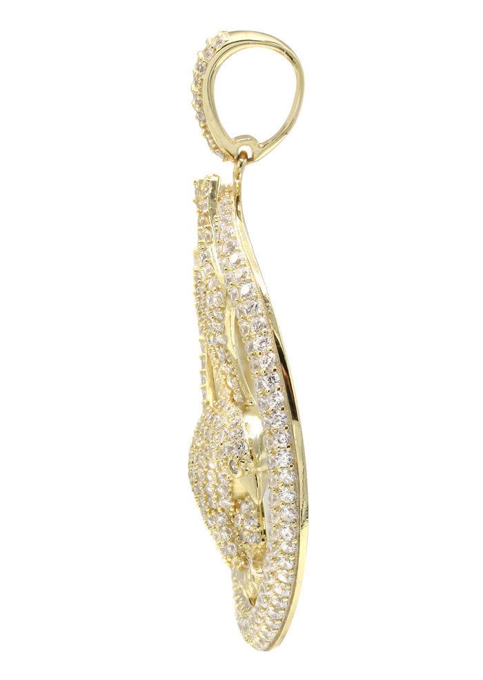Silver Pendant - Gold Flying Eagle Tag Pendant | Appx 13.4 Grams