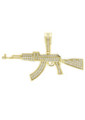 Silver Pendant - Gold Gun Pendant | Appx 5.2 Grams
