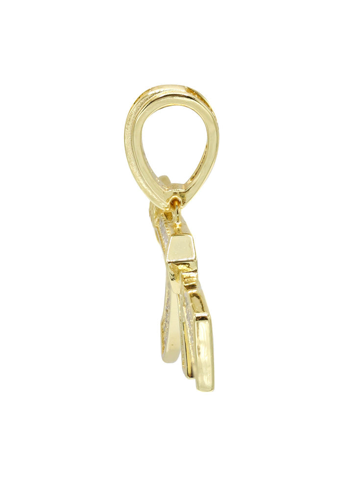 Silver Pendant - Gold Gun Pendant | Appx 5.2 Grams