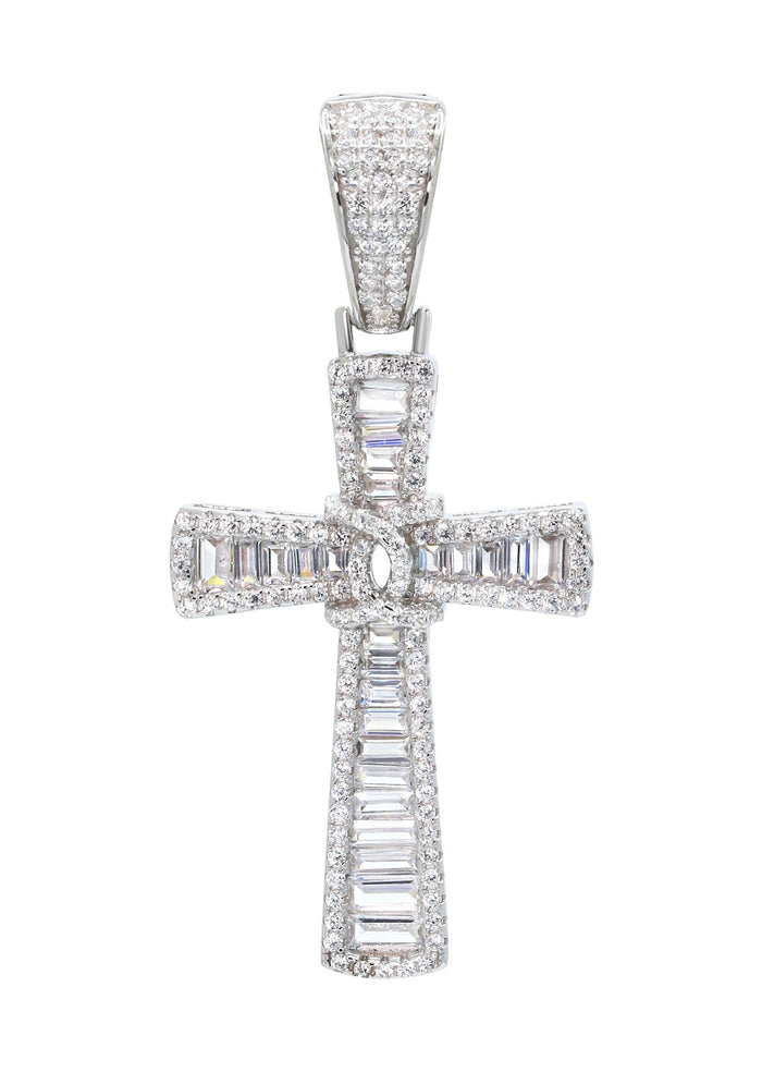 Silver Pendant - Silver Cross Baguette Pendant | Appx 6.7 Grams