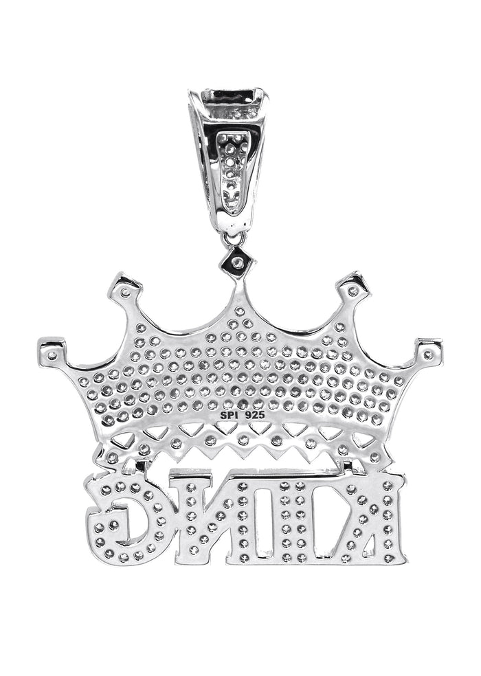 Silver Pendant - Silver Crown King Pendant | Appx 4.4 Grams