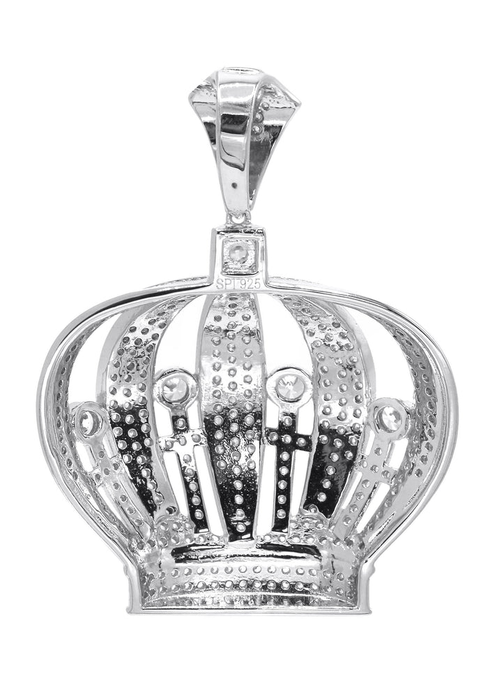Silver Pendant - Silver Crown Pendant | Appx 12.2 Grams