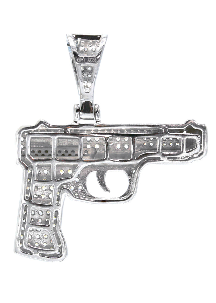 Silver Pendant - Silver Gun Pendant | Appx 8.2 Grams