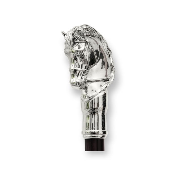 SILVER PLATED HORSE WALKING STICK