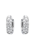 Silver Round Clear CZ Hoop Earrings | Appx. 2.3 Grams