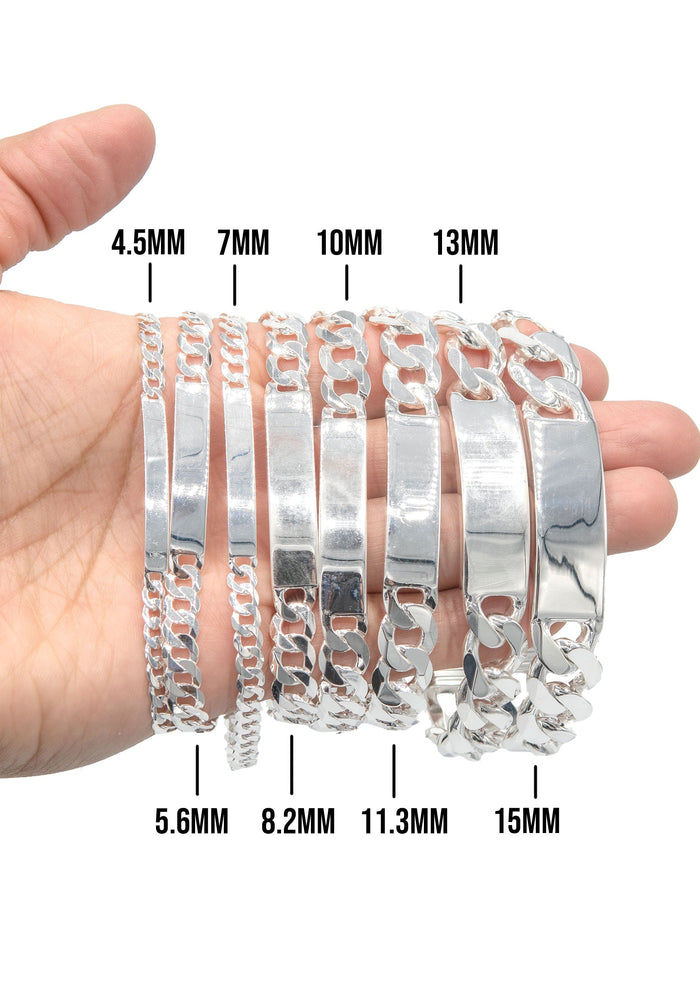 Silver White ID Cuban Bracelet