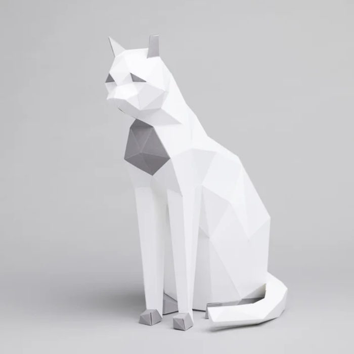 SITTING CAT PAPER MODEL (pre-cut, pre-marked) — by SOFS design