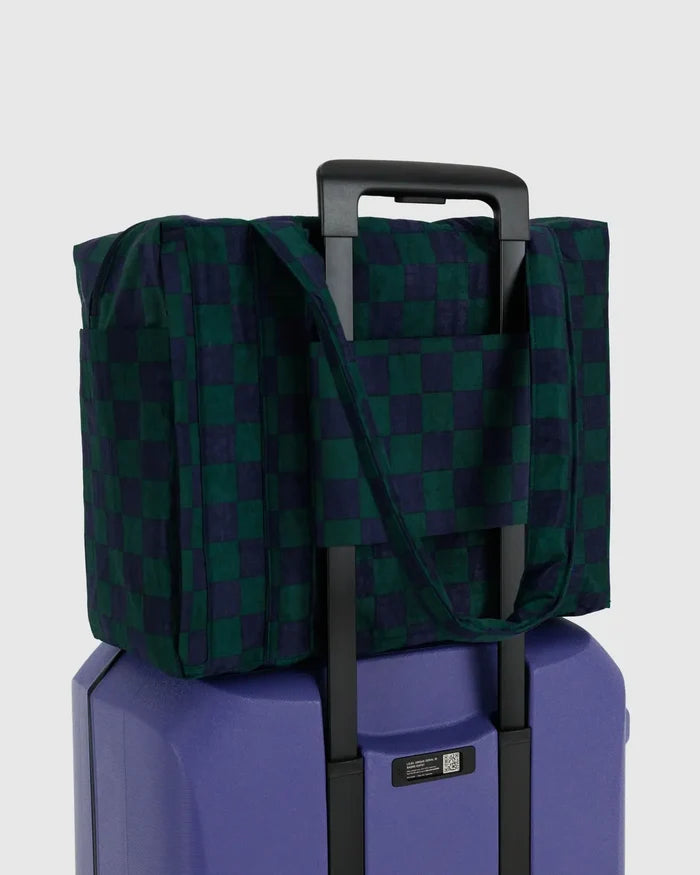 SMALL CLOUD BAG CARRY-ON (Navy Green Check) — by Baggu
