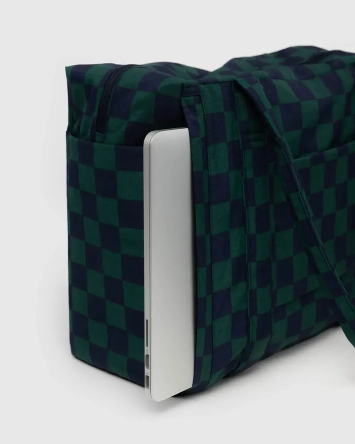 SMALL CLOUD BAG CARRY-ON (Navy Green Check) — by Baggu