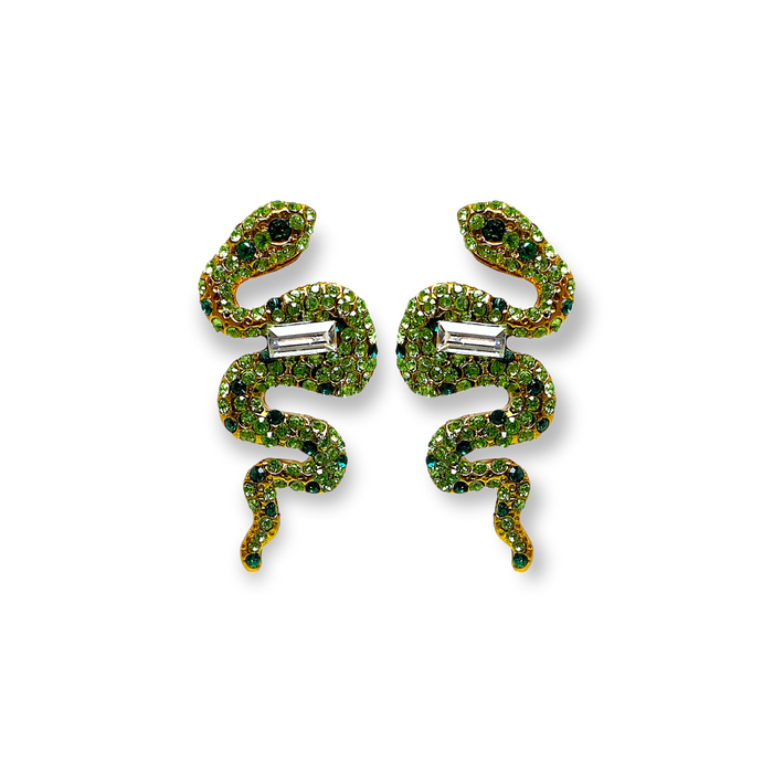 Carlo Zini  Precious Swarovski® crystals inspires the unique design of this extraordinary snake  earrings
