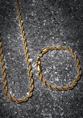 Solid Gold Plated Rope Chain & Bracelet ( 6 Mm )