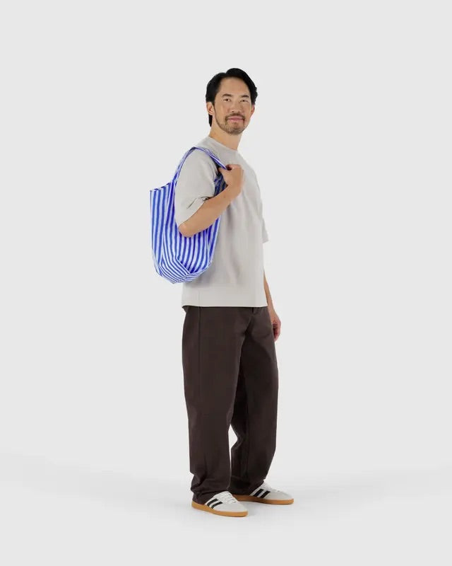 STANDARD REUSABLE BAG (Blue Painted Stripe) — by Baggu