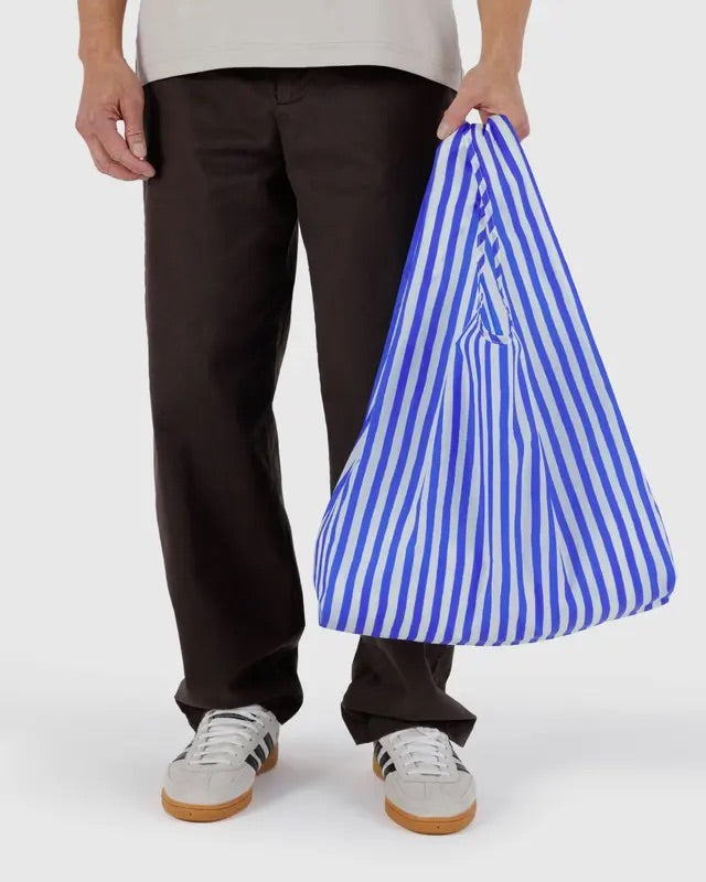 STANDARD REUSABLE BAG (Blue Painted Stripe) — by Baggu