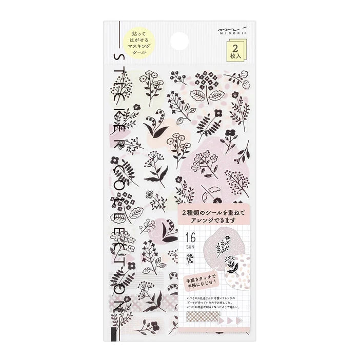 STICKERS FLOWERS, TWO SHEETS — by Midori