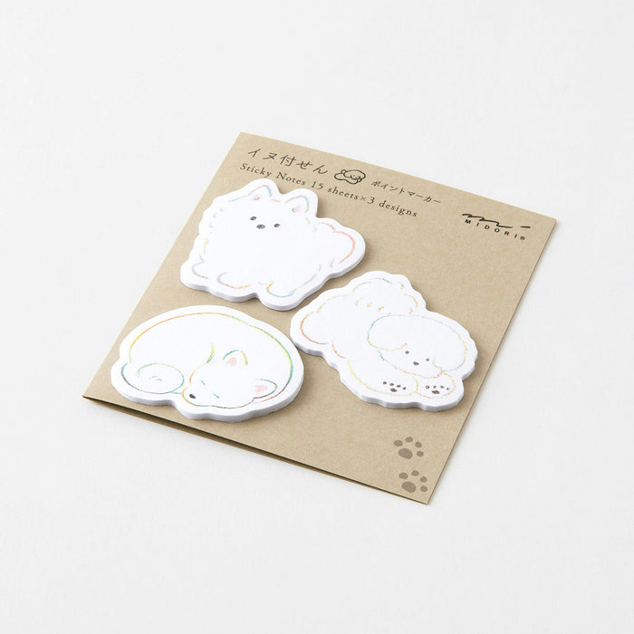 STICKY NOTES "WHITE DOGS" — by Midori
