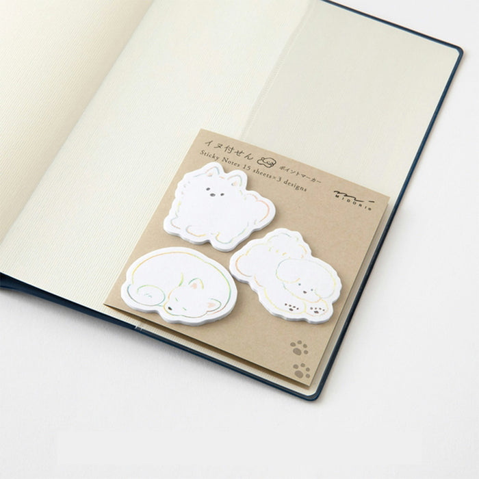 STICKY NOTES "WHITE DOGS" — by Midori