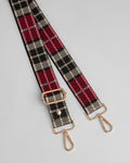 Strap Burnt Rhubarb Tartan-Pom Pom London