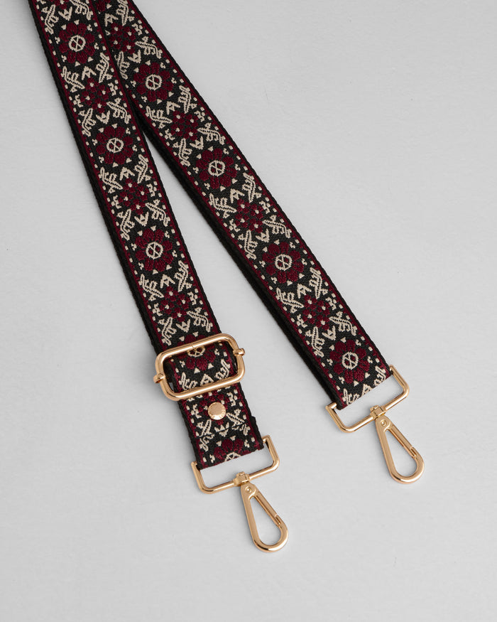 Strap Dark Maroon Daisy Weave-Pom Pom London