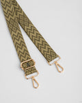 Fern Green Zig Zag bag strap | Pom Pom London