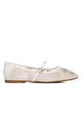 Suki Embroidered Mesh Ballerina (Beige)