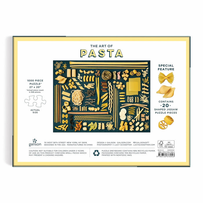 “THE ART OF PASTA” 1000 PIECE PUZZLE WHIT SHAPED PIECES — by Lucy Schaeffer