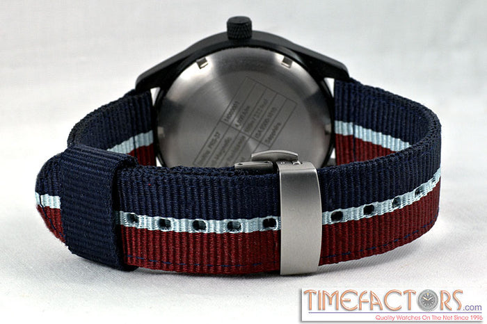 TIMEFACTORS 2-PIECE NYLON WITH DEPLOYANT CLASP