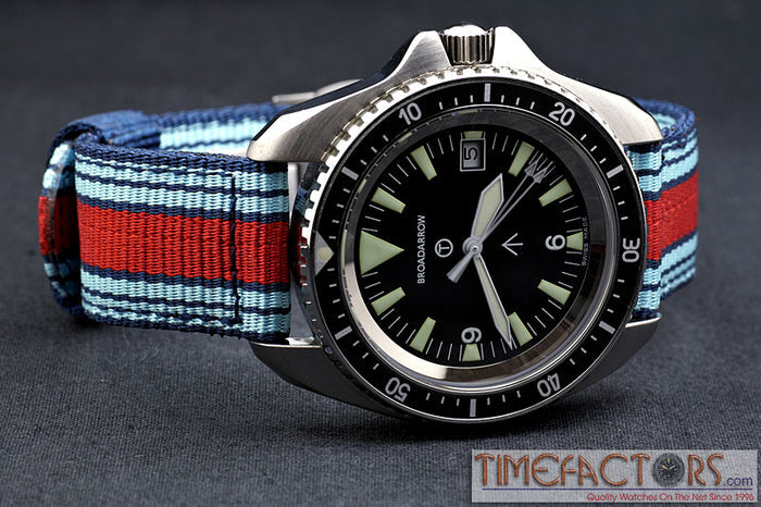 TIMEFACTORS 2-PIECE NYLON WITH DEPLOYANT CLASP