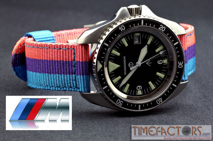 TIMEFACTORS 2-PIECE NYLON WITH DEPLOYANT CLASP