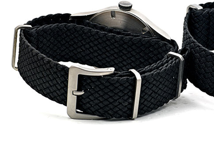 TIMEFACTORS BLACK BRAIDED NATO