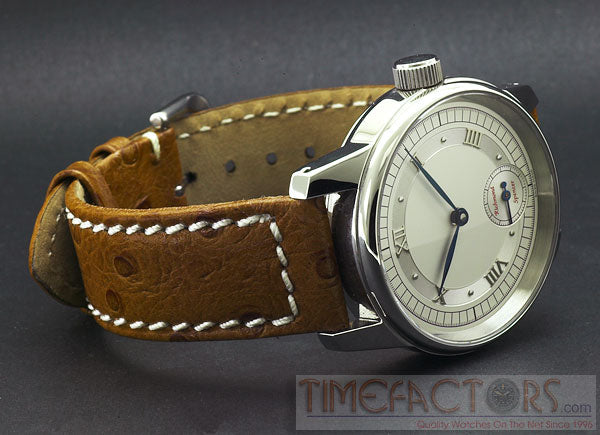TIMEFACTORS CALF LEATHER OSTRICH GRAIN
