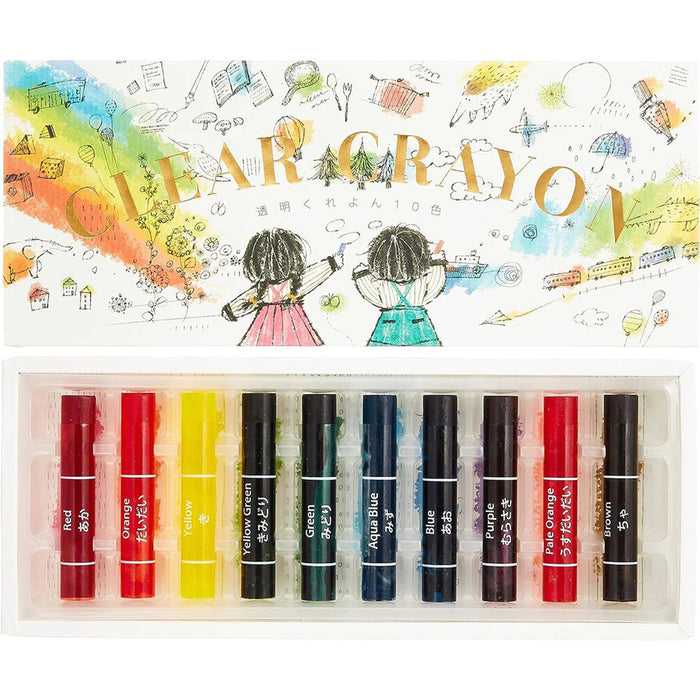 TRANSPARENT CRAYON (10 COLORS) — by Kokuyo