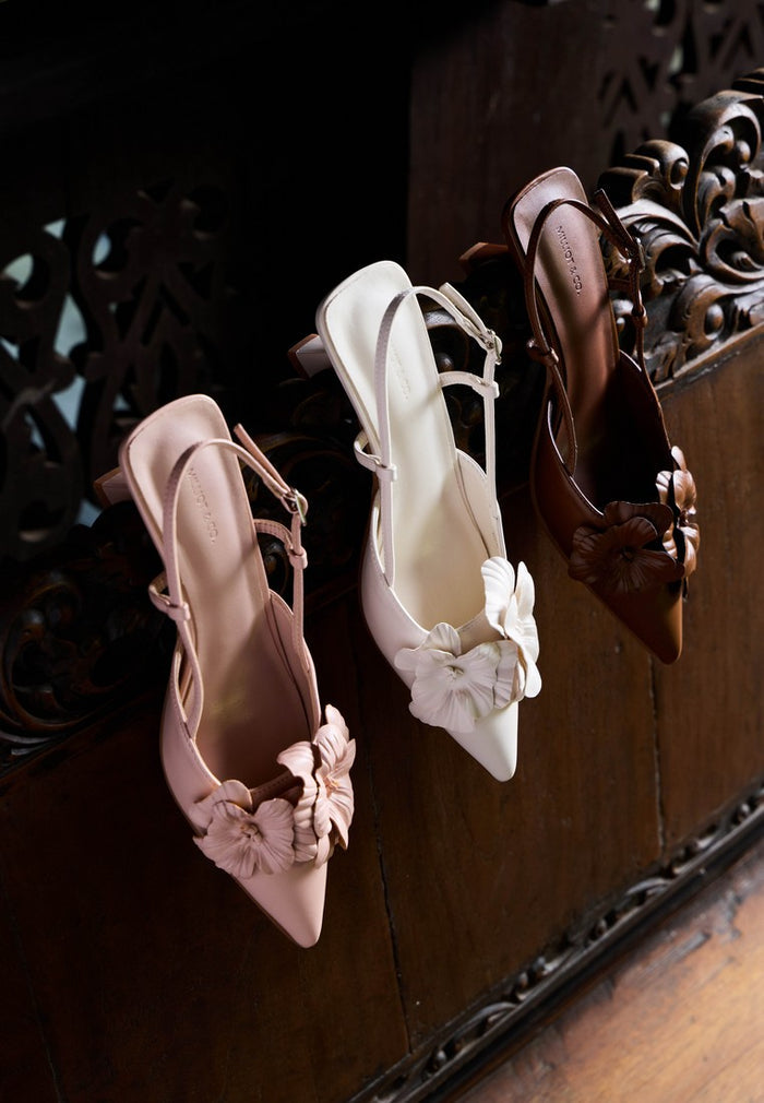Veronica Floral Heels (Pink)