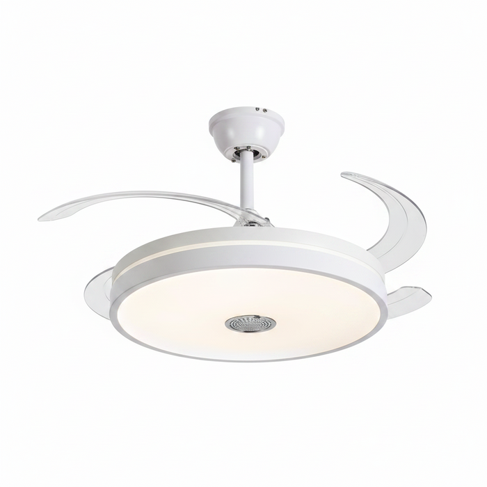 White Ceiling Fan with Light FL2011 BTH – Clean White Fan Light for Bedrooms, Living Rooms & Kitchens | Modern Traditional White Fan Light