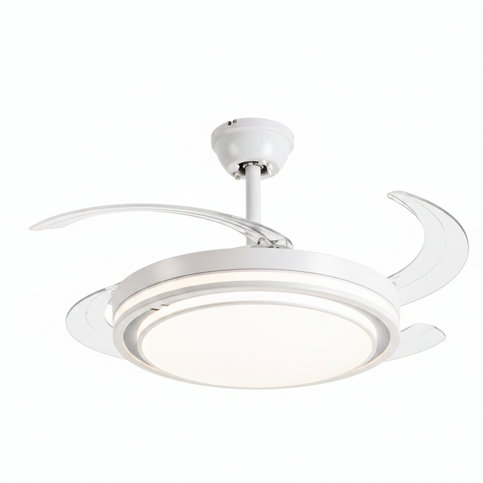 White Ceiling Fan with Light FL2012 – Elegant White Fan Light for Bedrooms, Living Rooms & Home Offices | Energy-Efficient Modern White Fan Light