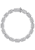 White Cz Square Link