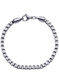 White Gold Plated Box Bracelet