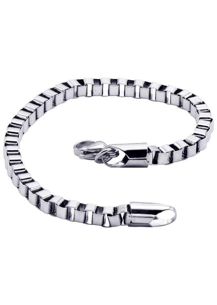 White Gold Plated Box Bracelet